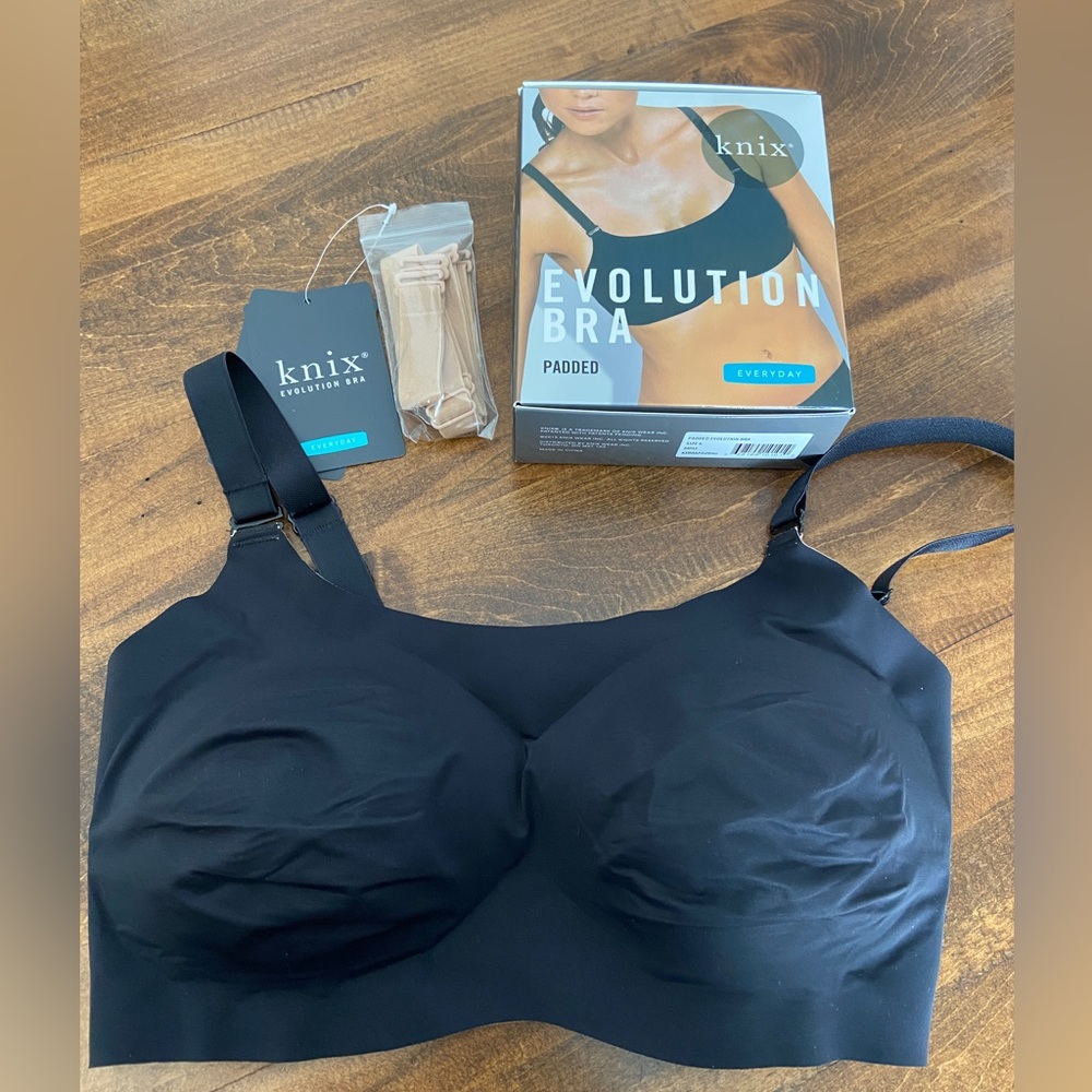 Knix Evolution Wire Free Bra Reversible Black/Beige sz 6